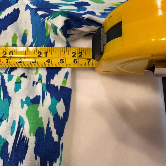 Soft Surroundings “Kirti Ikat”Women’s Top Blouse Sz L Blue & Green 3/4 Sleeves - Picture 8 of 12